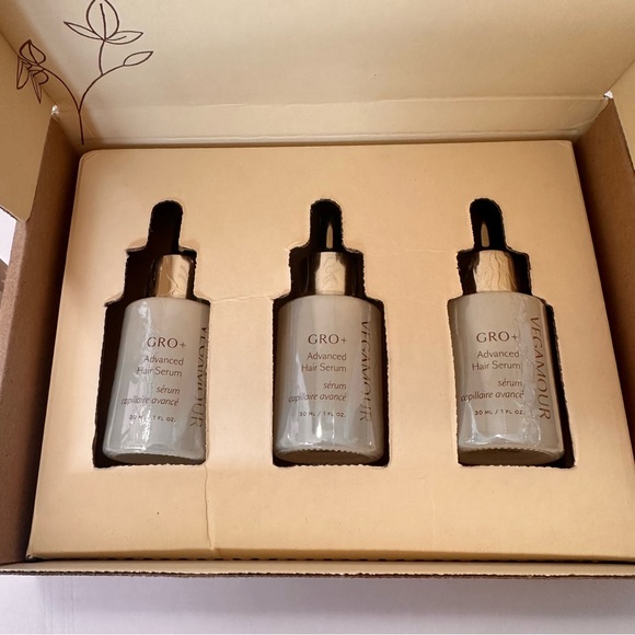 New Sealed 3-pack Vegamour GRO+ Advanced Hair Serum Trio 1oz/30ml each - Picture 1 of 7